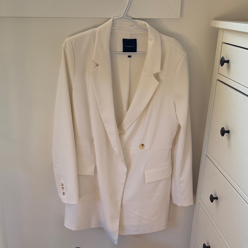 Dynamite Off-White One Piece with Button Accent